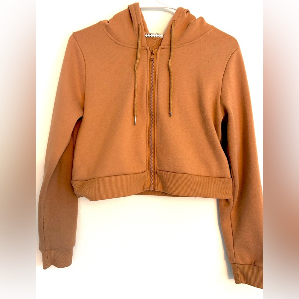 Brown sportswear Hoodie with zipper